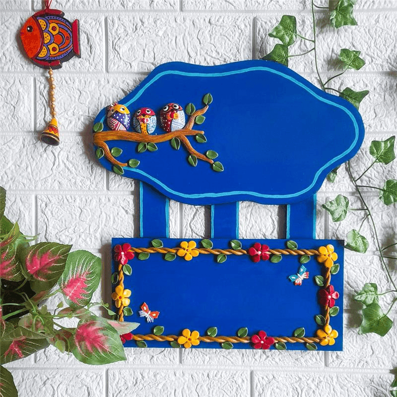 Handmade Owl Family Personalised Nameplate